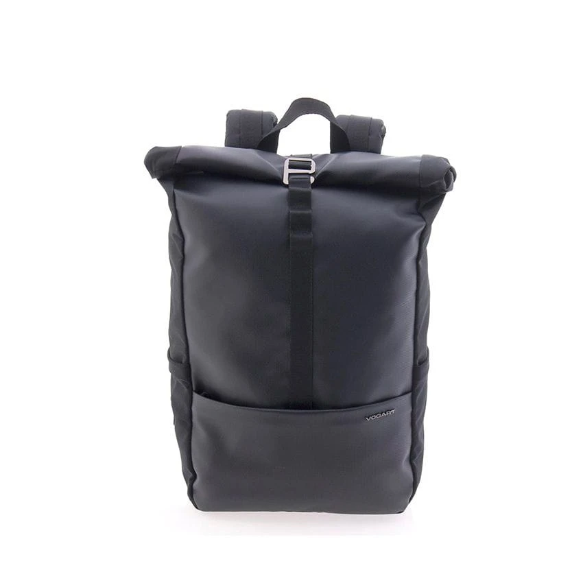 Mochila Roll Top Grande Con Solapa Vogart Negro